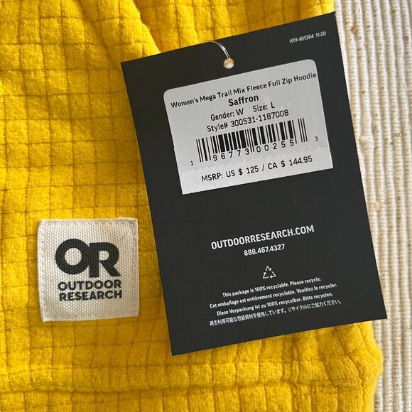Outdoor Research Yellow Fleece Hoodie - Picture 3 of 6